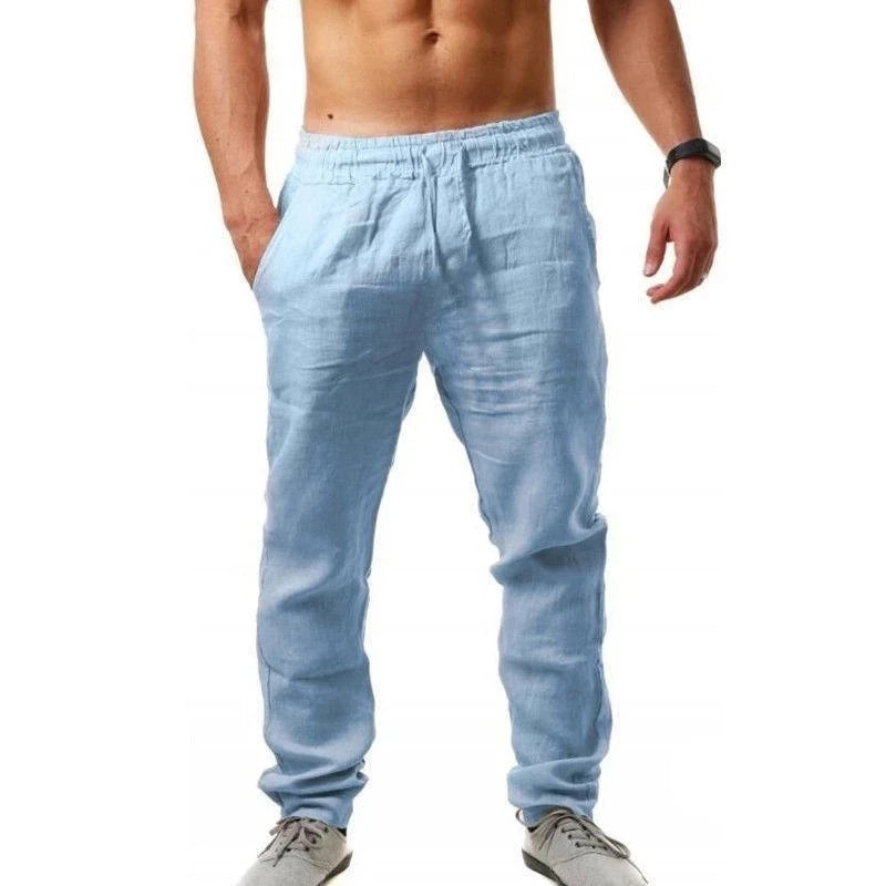 Men's Cotton Linen Pants – Breathable Streetwear Trousers S-3XL