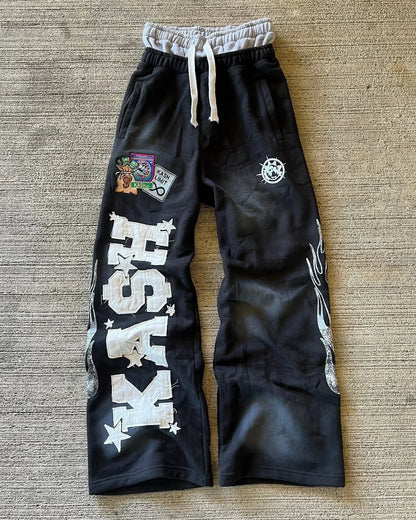 Y2K Gothic Harajuku Sweatpants – Loose Casual Pants with Letter Patch