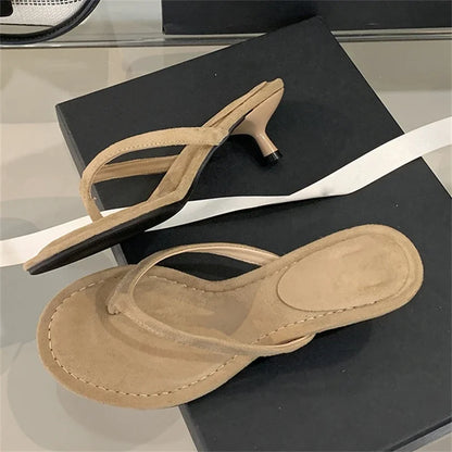 Women's Clip Toe Low Heel Flip Flop Sandals