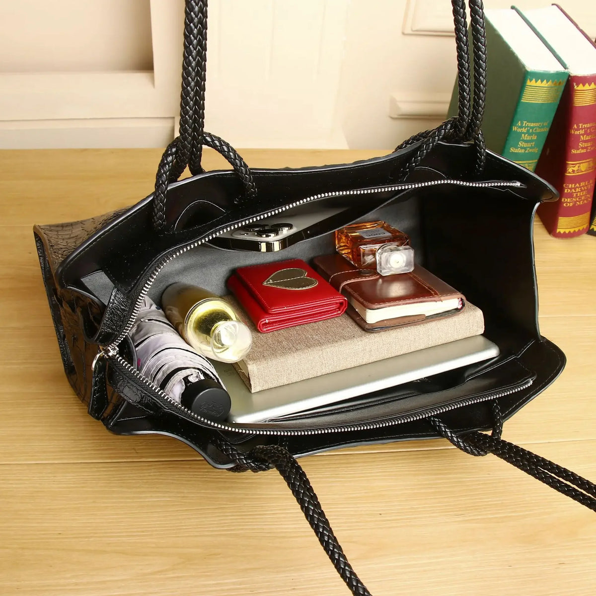 Genuine Leather Alligator Shoulder Bag for Women