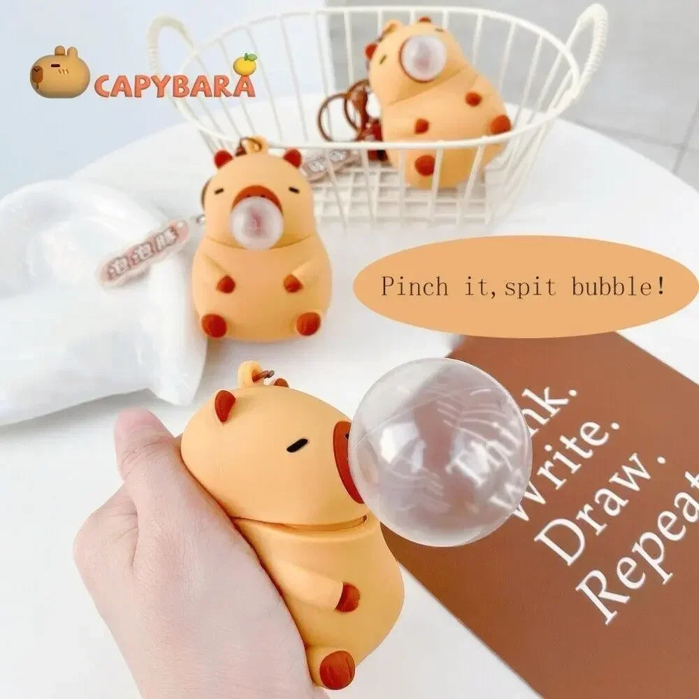 Capybara Squeeze Bubble Keychain Toy