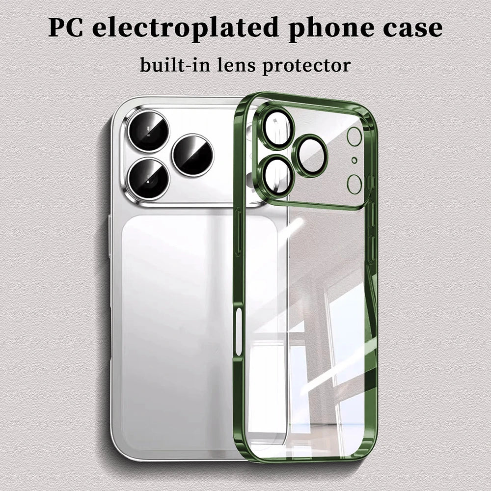 Electroplated Clear iPhone Case with Built-In Lens Protector