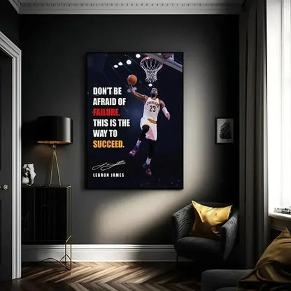 Kobe Bryant Inspirational Basketball Wall Art Poster – Slam Dunk Sports Decor