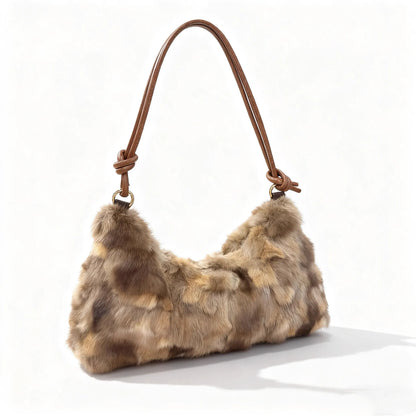 Mink Fur Shoulder Bag – Luxury Women's Crossbody Handbag