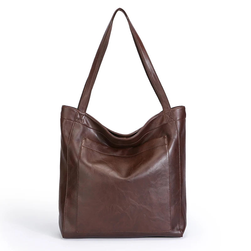 High Quality Oil Skin Leather Bucket Hand Bags