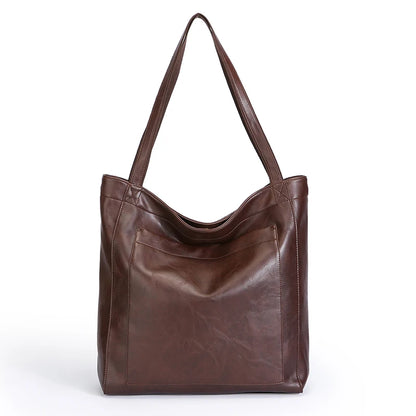 High Quality Oil Skin Leather Bucket Hand Bags