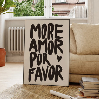 More Amor Por Favor Wall Art Print – Bold Quote Poster