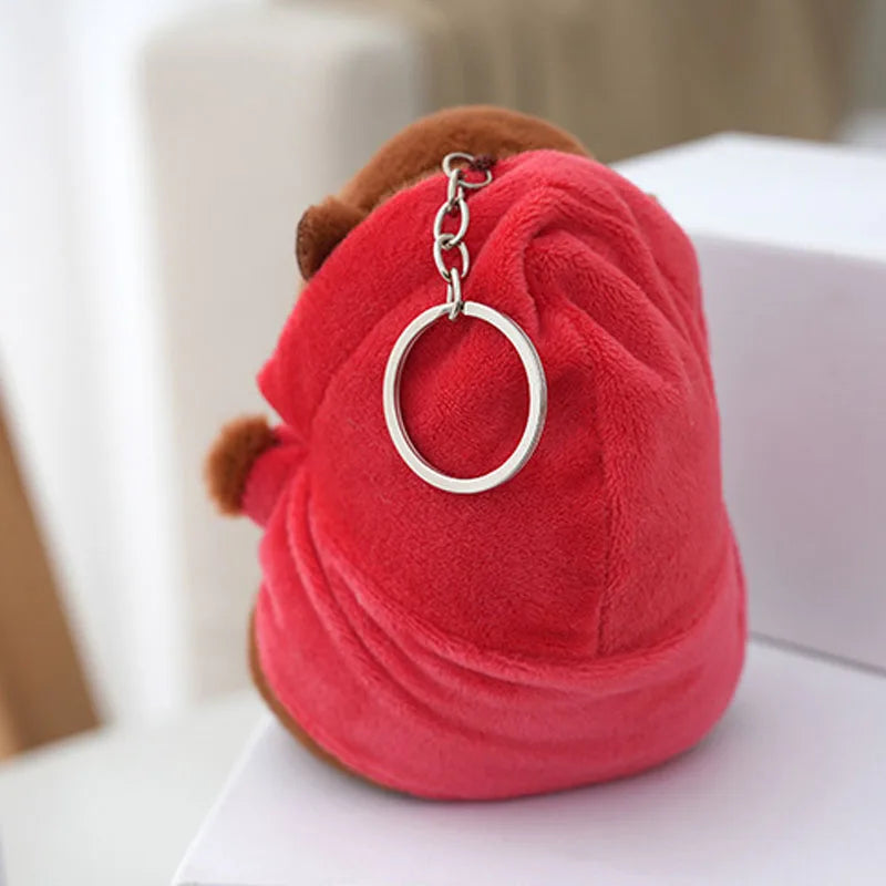 Cute Capybara Plush Keychain Pendant