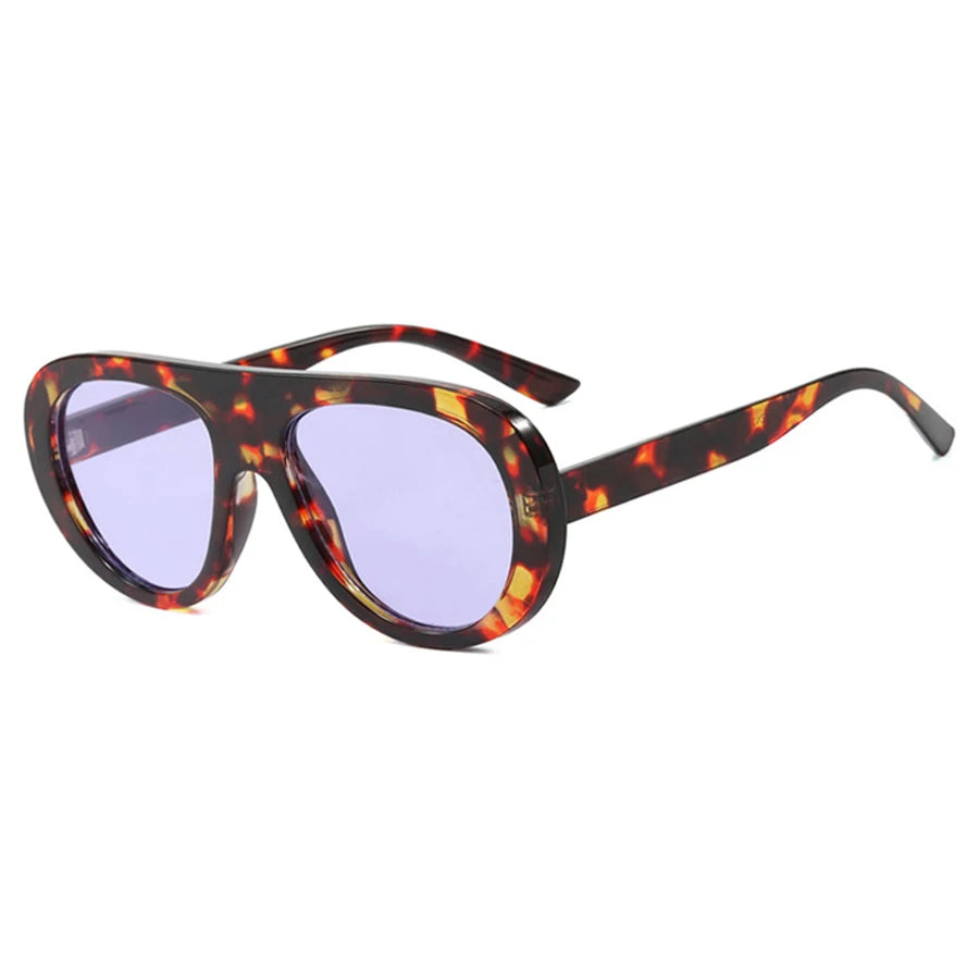 Y2K Retro Pilot Sunglasses – Leopard Frame Unisex Eyewear
