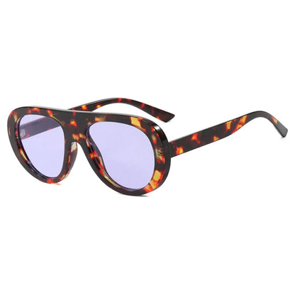 Y2K Retro Pilot Sunglasses – Leopard Frame Unisex Eyewear