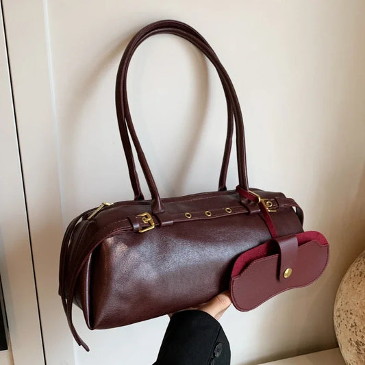 Buckle Decoration Fashion PU Shoulder Bag