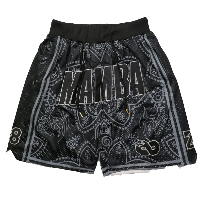 Mamba Embroidered Basketball Shorts with Pockets