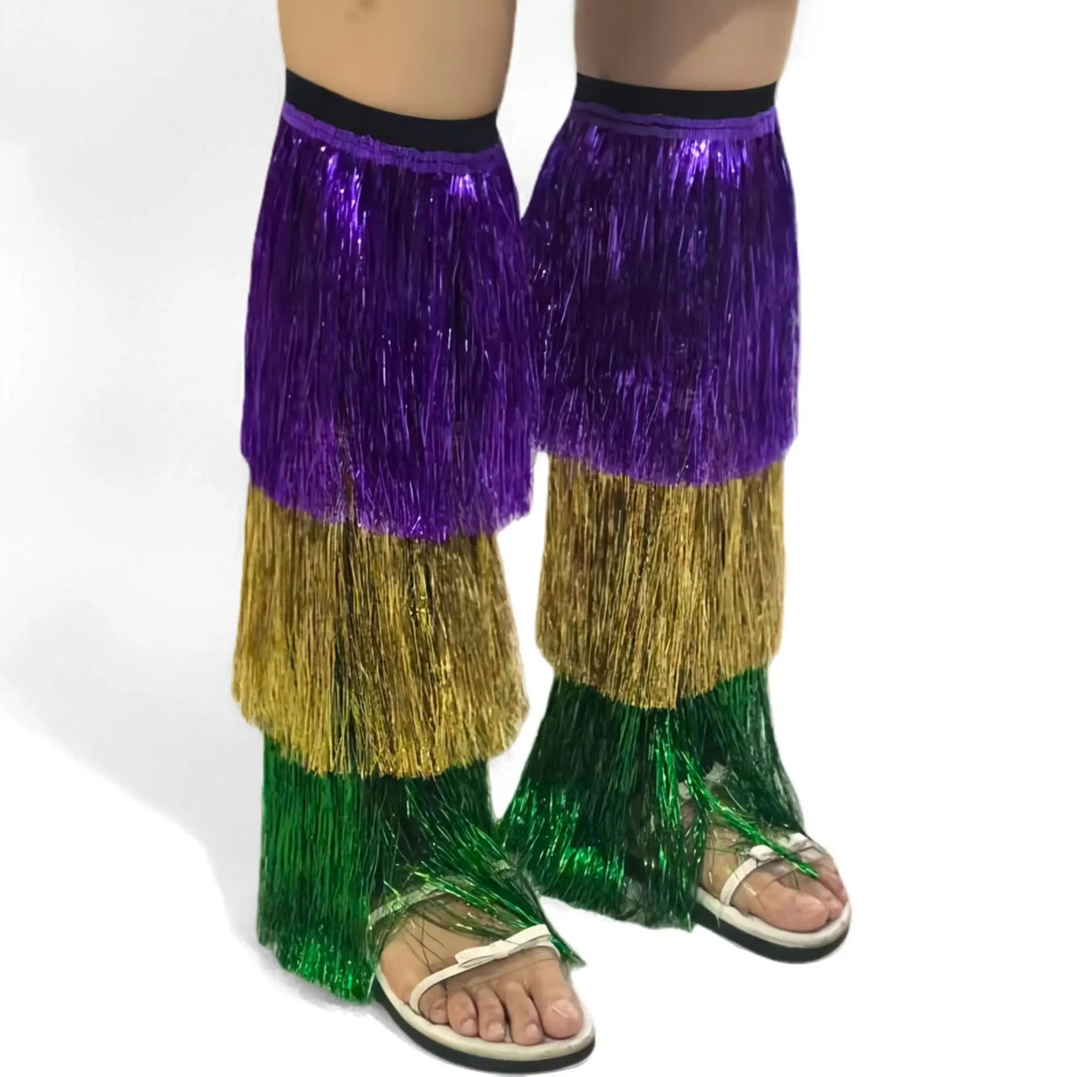 Metallic Tassel Leg Warmers – Women's Carnival Costume Accessory