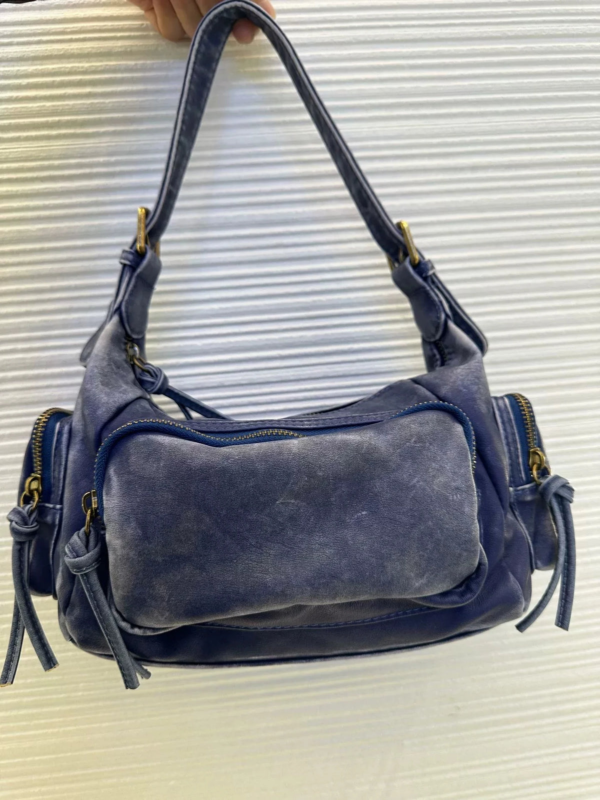 Women's Y2K Punk Shoulder Bag – Vintage Grunge Denim Handbag