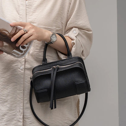 Genuine Cowhide Leather Mini Crossbody Bag