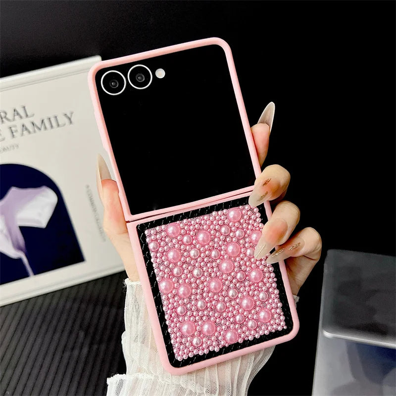 Samsung Galaxy Z Flip Case 3D Pearl Glitter – Luxury Bling Cover