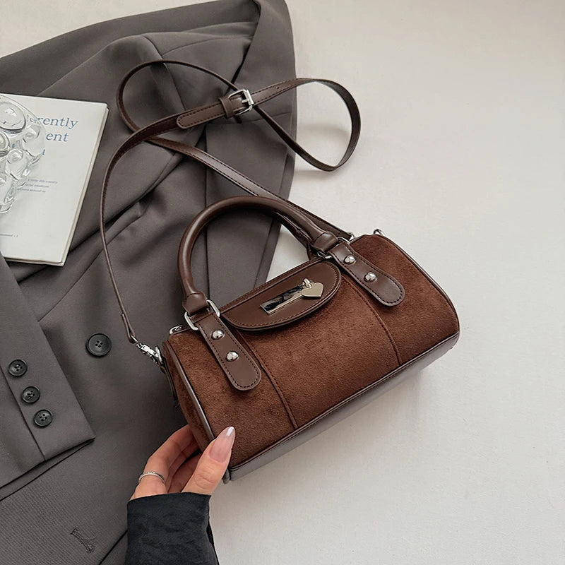 Vintage Small Faux Suede Shoulder Bags