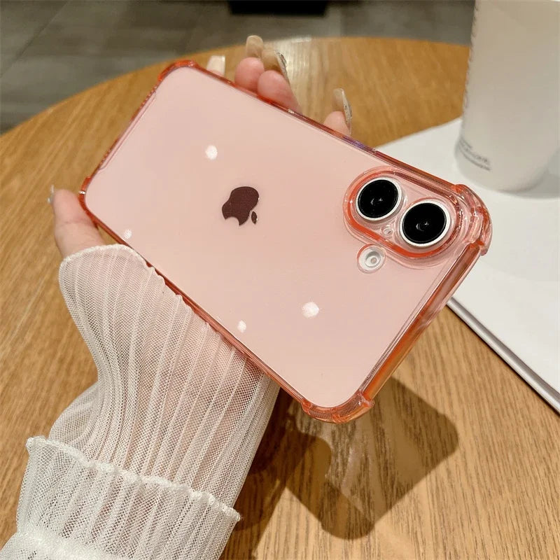 Neon Shockproof Transparent iPhone Case – Candy Color Slim Cover