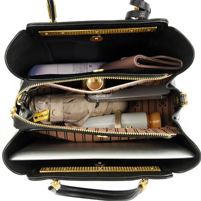 Luxury Leather Handbag for Women – 3-Layer Shoulder Crossbody Bag