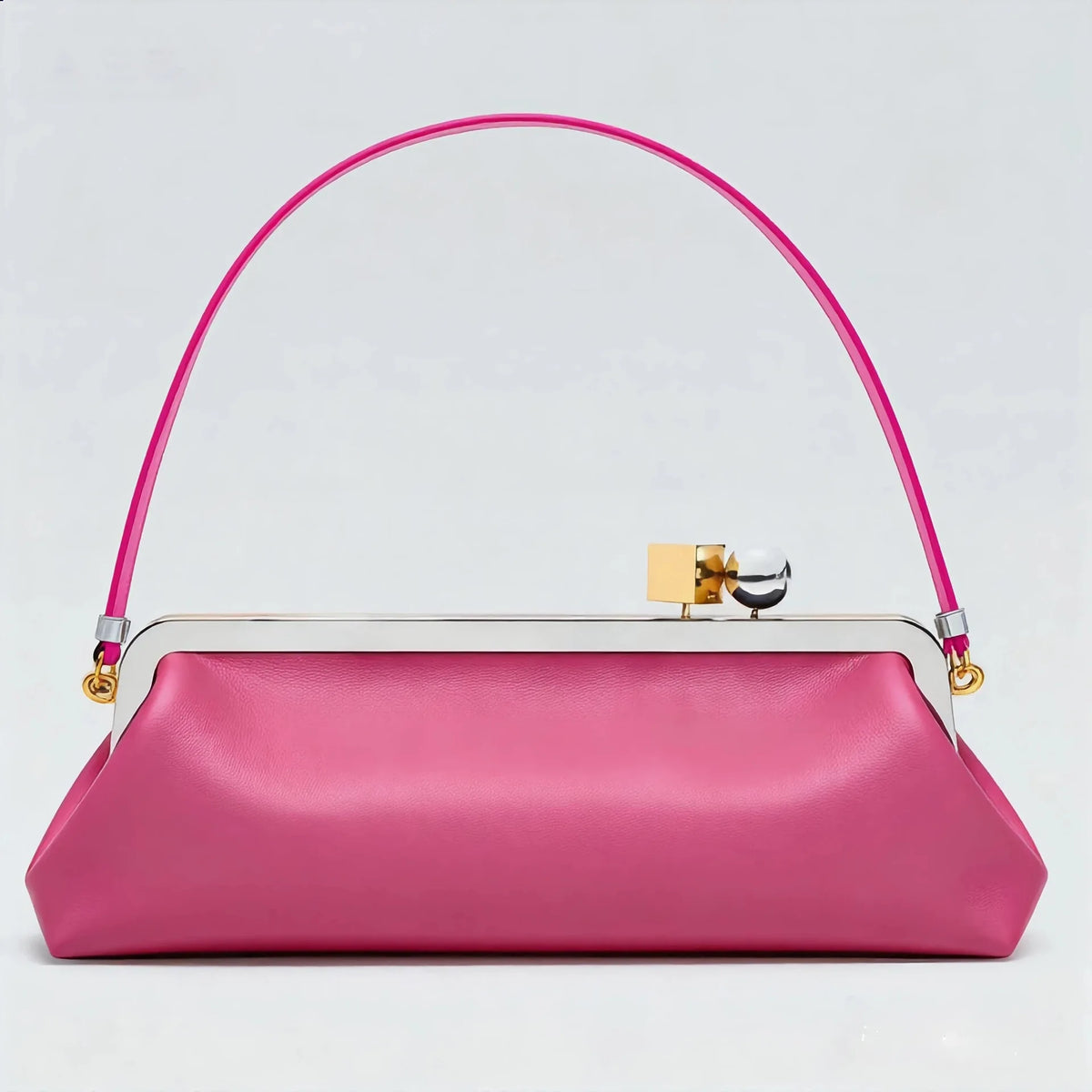 Luxury Kiss Lock Clutch Bag for Women – Elegant Long Purse