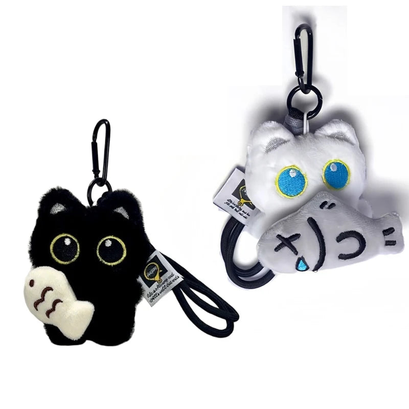 Black Cat Plush Keychain Bag Pendant 2pcs