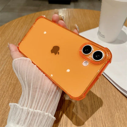 Neon Shockproof Transparent iPhone Case – Candy Color Slim Cover