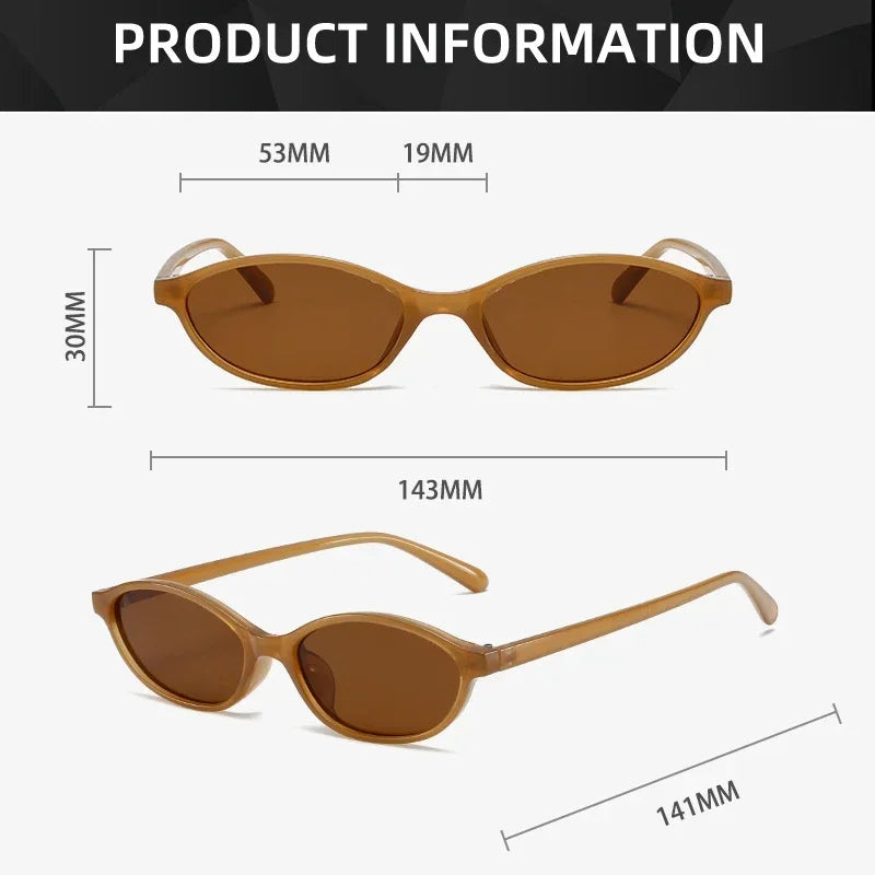 Retro Oval Cat Eye Sunglasses for Women – UV400 Small Frame
