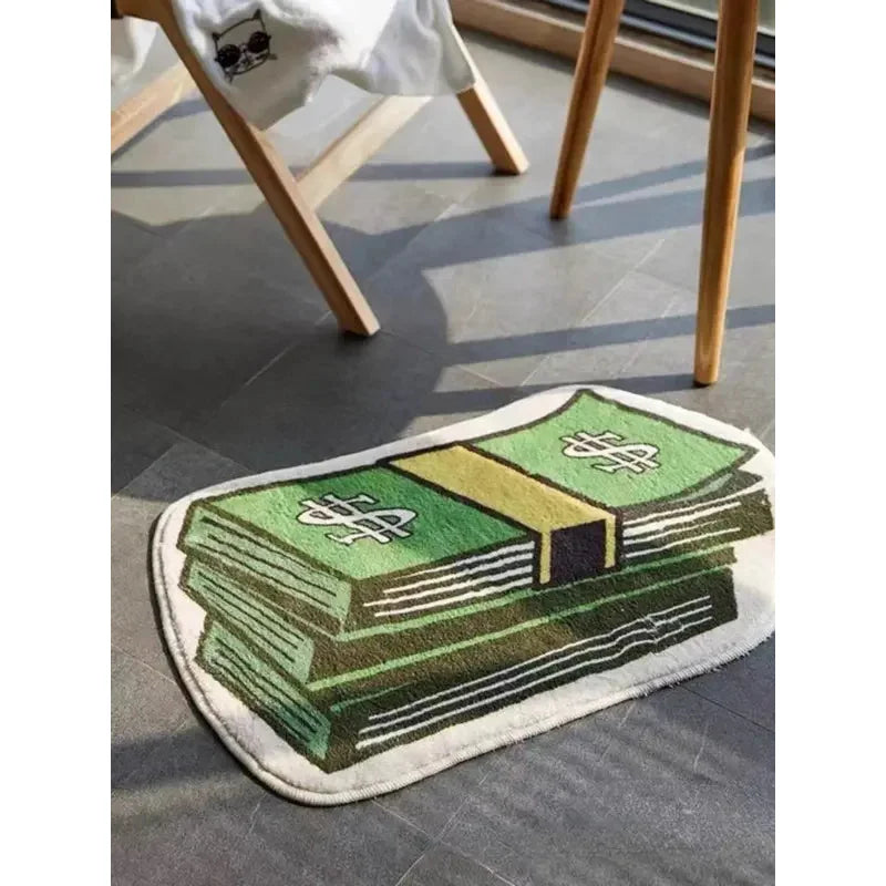 Dollar Print Doormat – Non-Slip Soft Rug for Bedroom & Bathroom