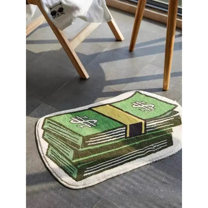 Dollar Print Doormat – Non-Slip Soft Rug for Bedroom & Bathroom