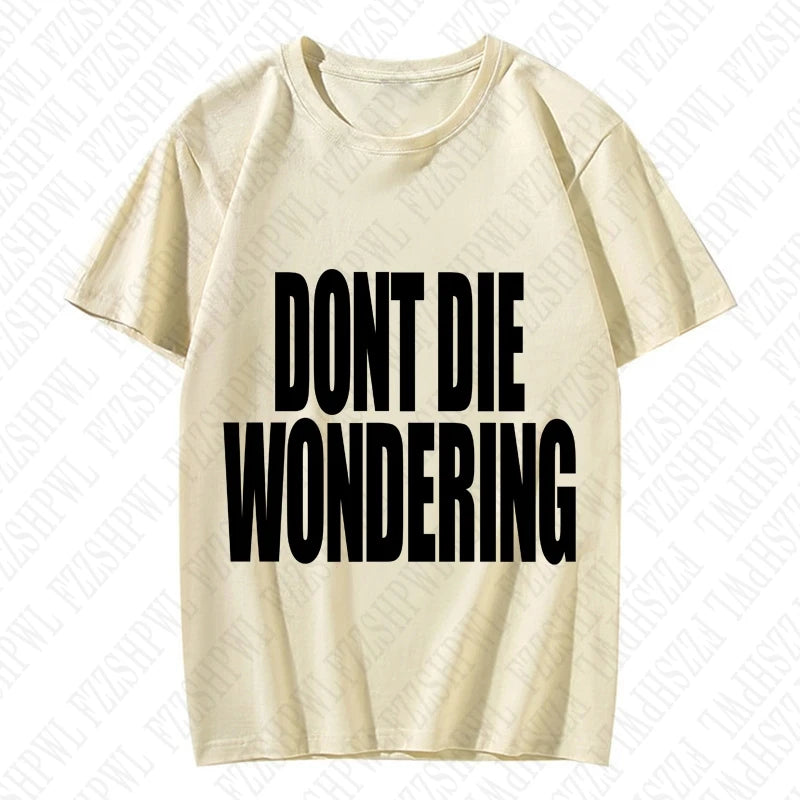 Letter Print Oversized Cotton T-Shirt Y2K Harajuku Men Streetwear