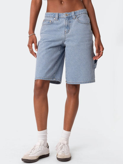 Denim Bermuda Shorts – Y2K Low Rise Wide-Leg Women's Jorts