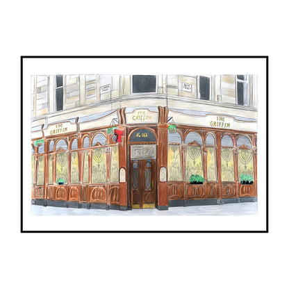 Glasgow Bookshops Wall Art Poster – Watercolor Illustrated Print