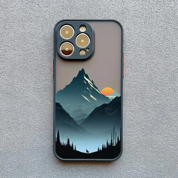 Mountain Peaks Landscape iPhone Case – Shockproof Frosted Cover