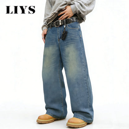 Baggy Wide Leg Jeans – Unisex Oversized Streetwear Denim Pants
