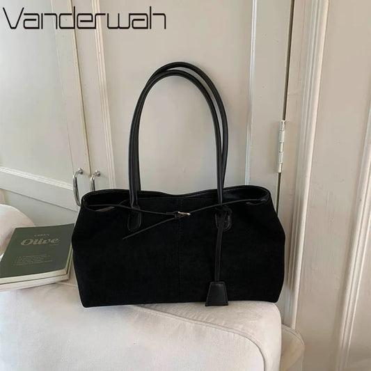 New Winter Solid Color Pu Leather Handbag Designer Shoulder Bags