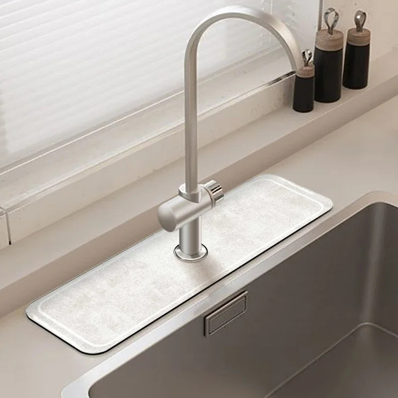 Faucet Splash Guard Mat – Absorbent Sink Countertop Water Pad for Bathroom & Kitchen
