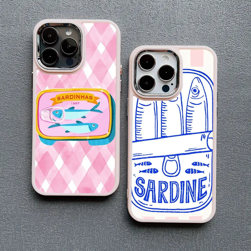 Sardine Can iPhone Case – Cute Fish Pattern Silicone Cover