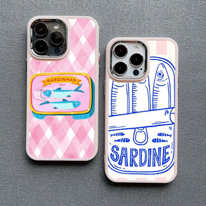 Sardine Can iPhone Case – Cute Fish Pattern Silicone Cover