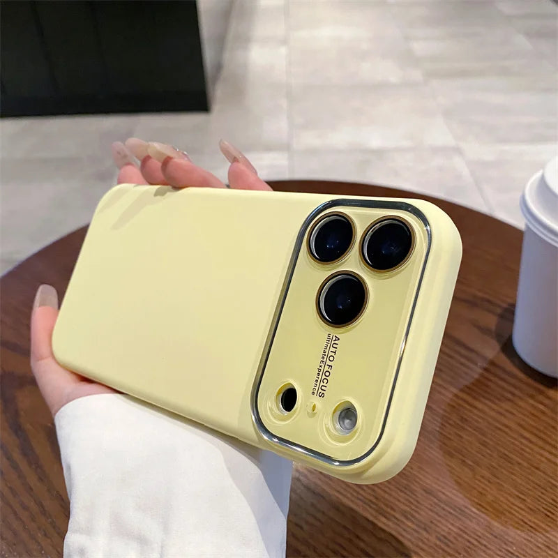 Liquid Silicone iPhone Case with Camera Lens Protection – iPhone 12–17 Series