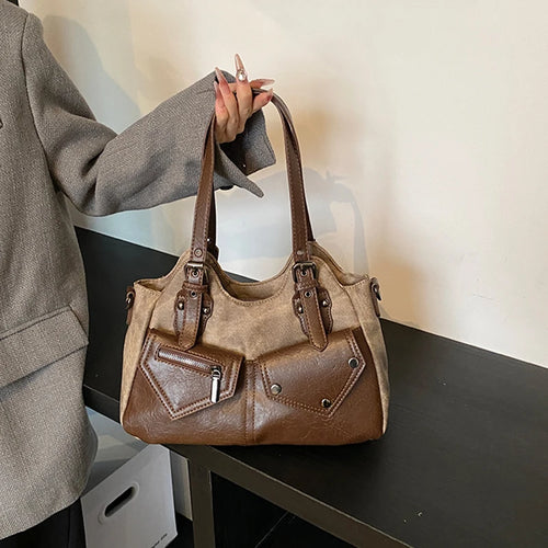 Retro Trendy Shoulder Bags European American High-quality Handbag