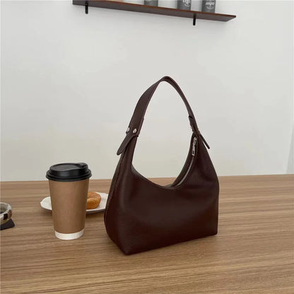 Women Vintage Underarm Bag PU Leather Soft Hobo Shoulder Bags