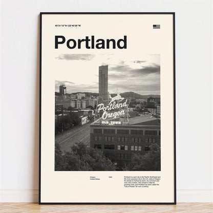 Retro City Poster – Mid-Century Modern Wall Art Print