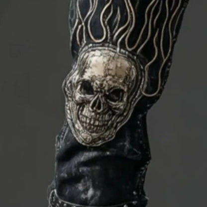 Skull Print Gothic Biker Denim Jeans – Y2K Streetwear Punk Hip Hop Pants