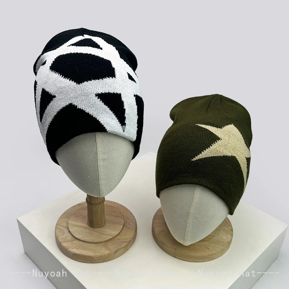 Star Print Knit Beanie – Unisex Hip Hop Streetwear Hat