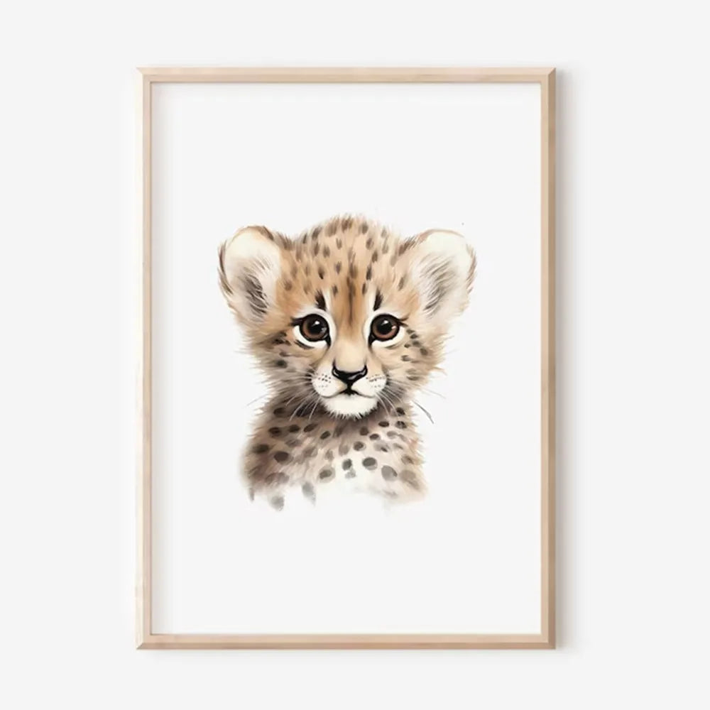 Cute Safari Animal Wall Art Print – Kids Room Nursery Poster