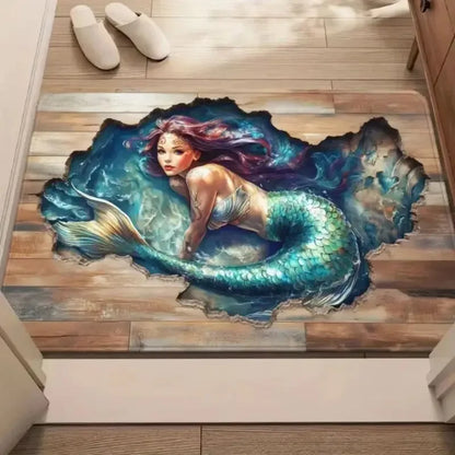 3D Optical Illusion Trap Door Rug – Non-Slip Floor Mat