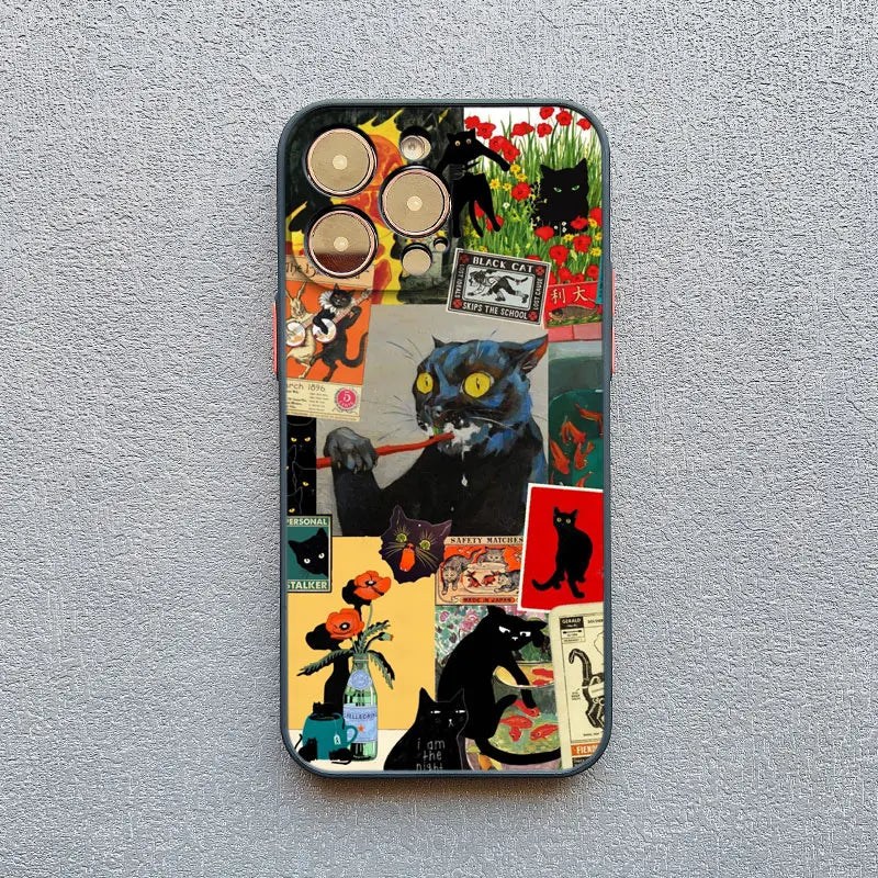 Cat Collage Phone Case for iPhone 17 16 15 14 13 12 11 Pro Max Plus Mini X XS