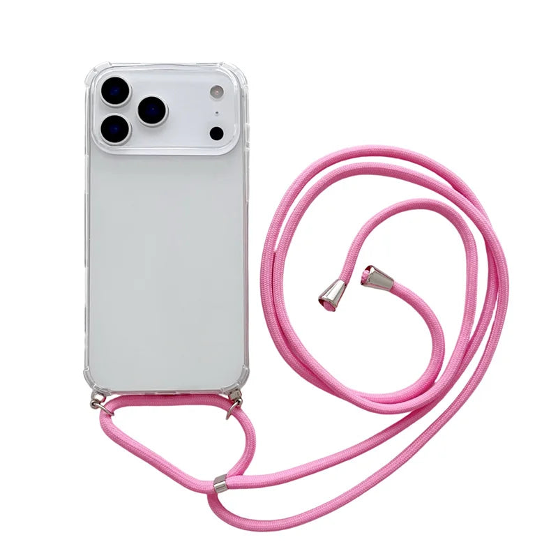 iPhone Crossbody Lanyard Case – Clear Shockproof Bumper Cover