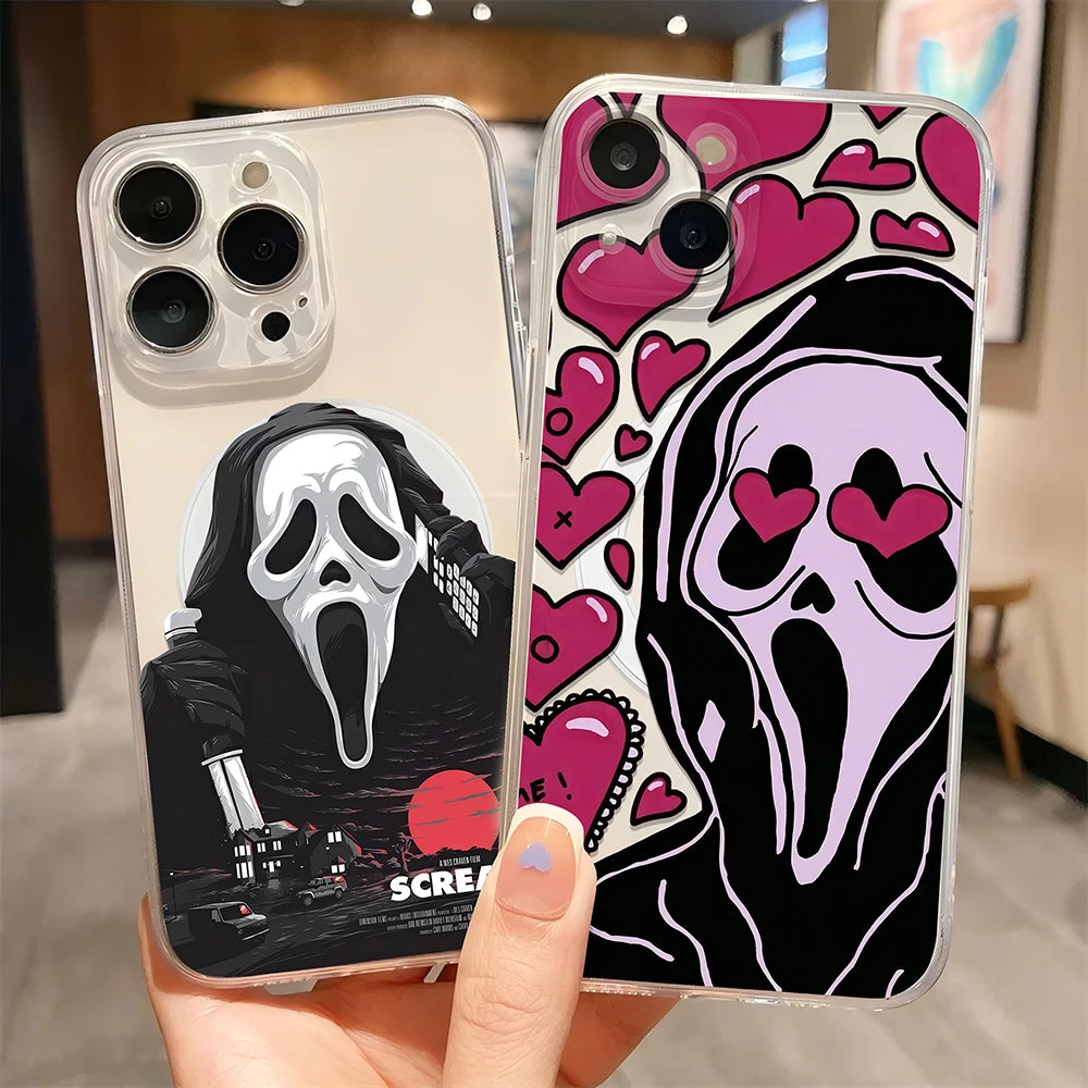 Ghostface Scream iPhone Case – Clear Magnetic Cover