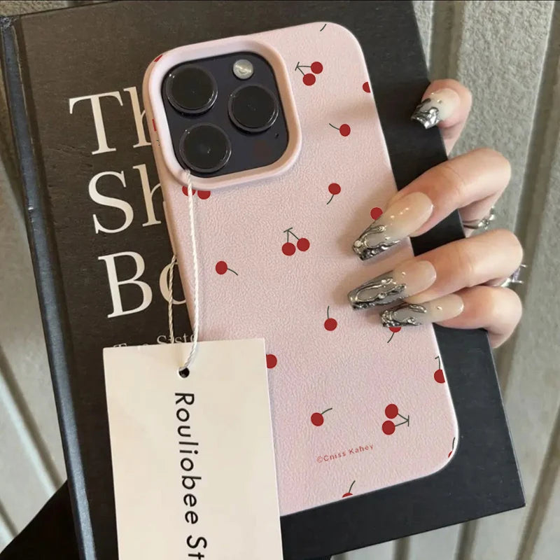iPhone Case Cute Cartoon Cherry Silicone Cover – Multi-Model